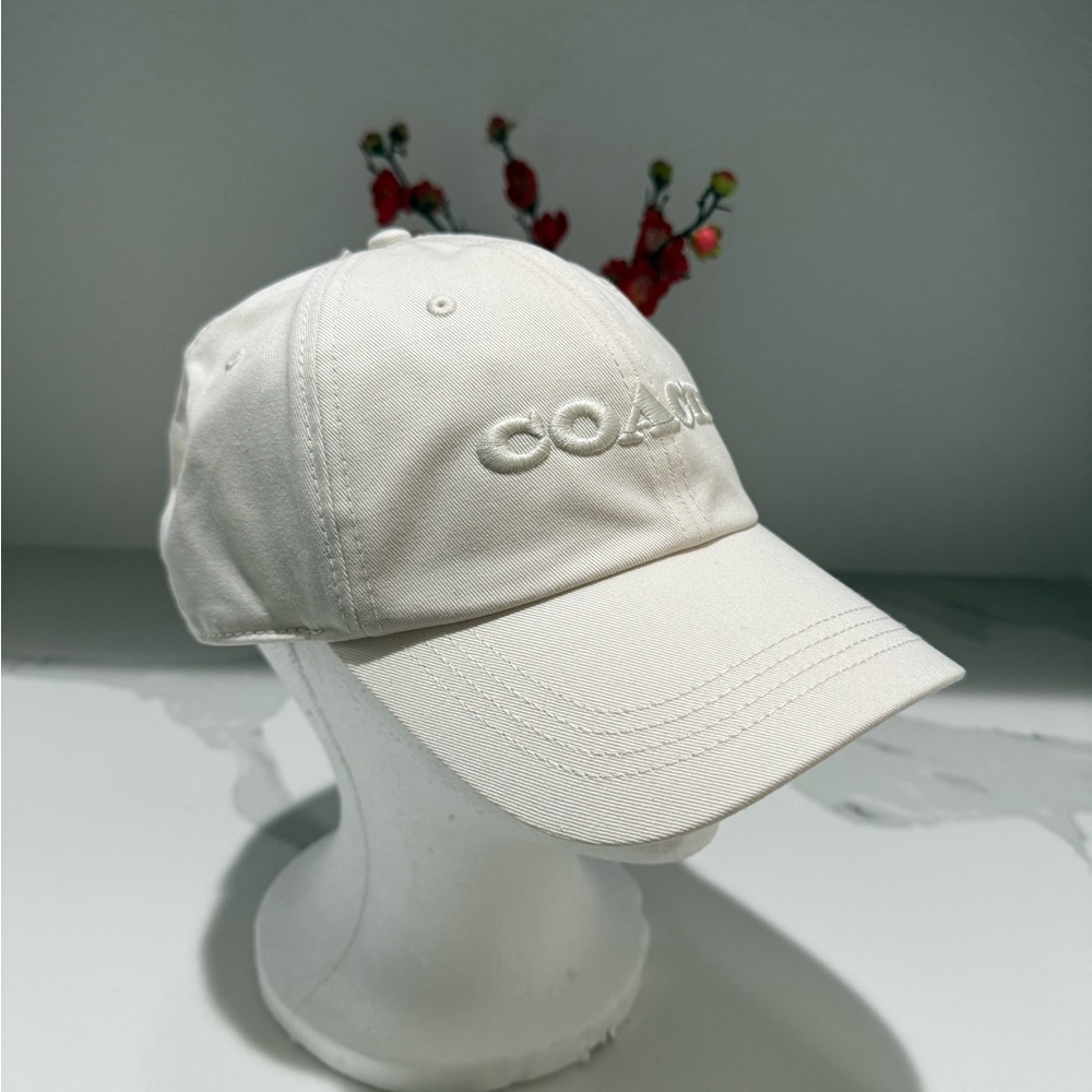 Coach Embroidered Baseball Hat- Chalk